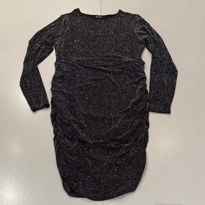 Free Press Black Sparkle Long Sleeve Dress